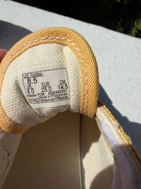 Vans Toddler Old Skool V Checkerboard Yellow Sneakers - Size 8.5 - Picture 7 of 7